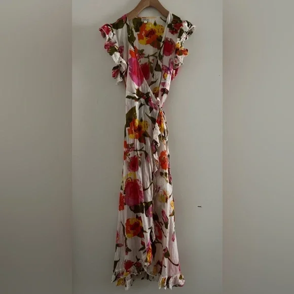 Sheer Floral Wrap Maxi Cover Up Gorgeous - Picture 1 of 3